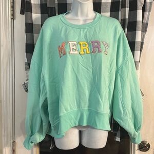 Judith March Mint Green 'Merry' Sweater Size Medium